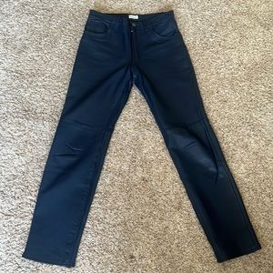 Paul Smith Genuine Leather 5-pockets Navy Pants
